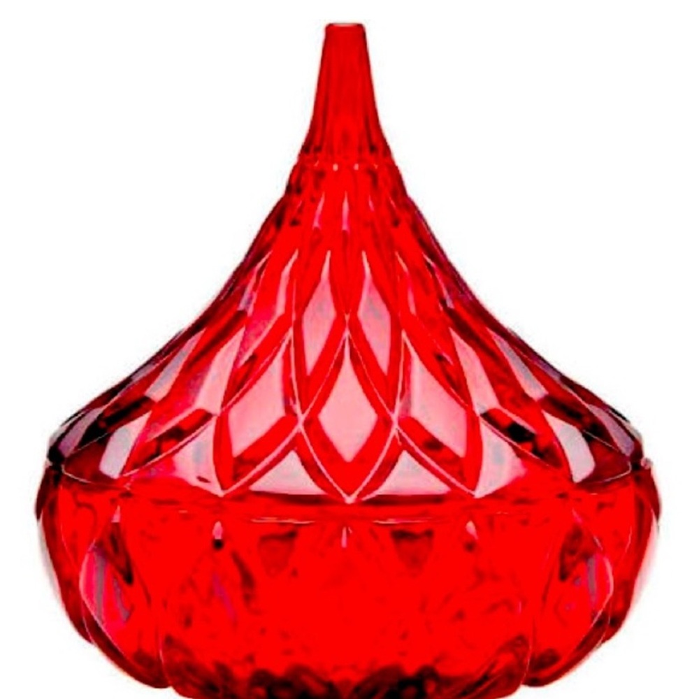 Hershey kiss ruby red crystal candy dish